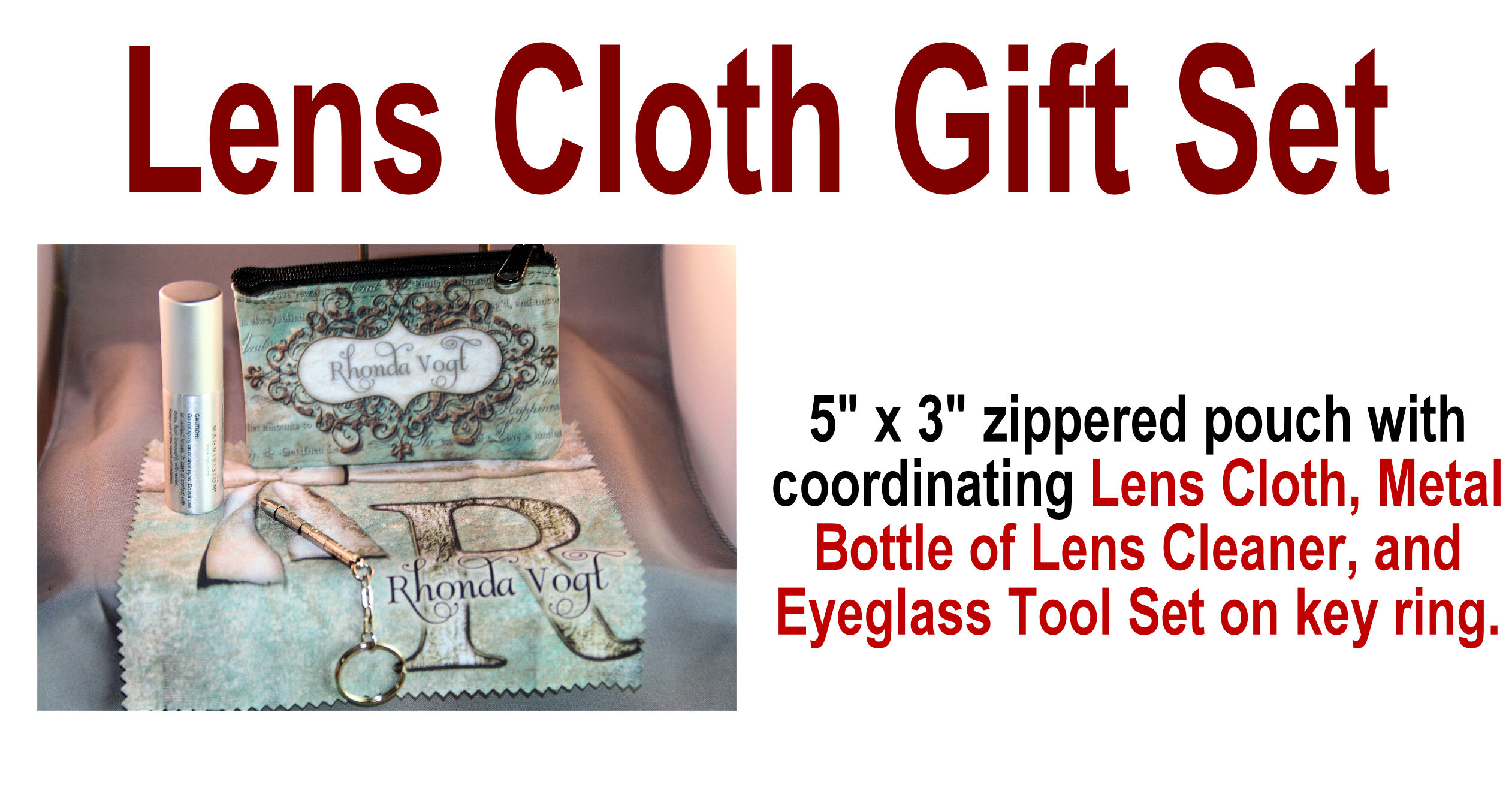 Lens Cloth Set made with sublimation printing